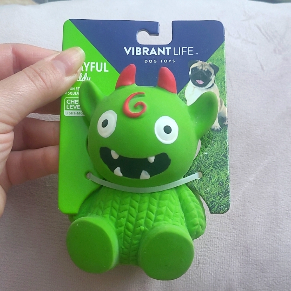 Vibrant Life Green Monster Dog Toy